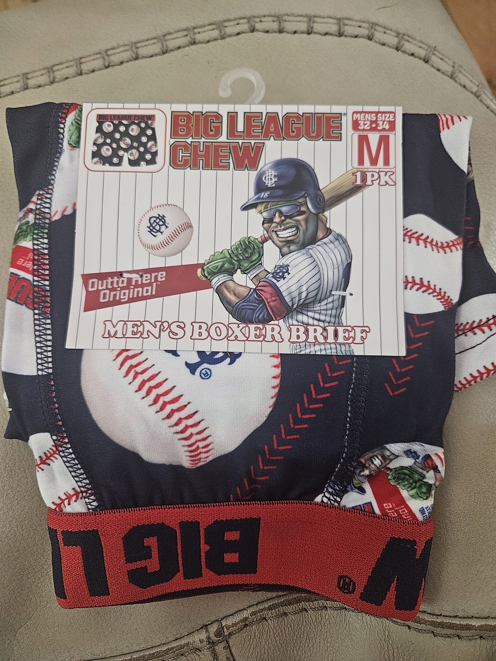 Men's Boxer Brief with Baseball Design